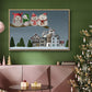 Christmas Christmas Owl Village - Framed Gallery Wrapped Canvas in Floating Frame