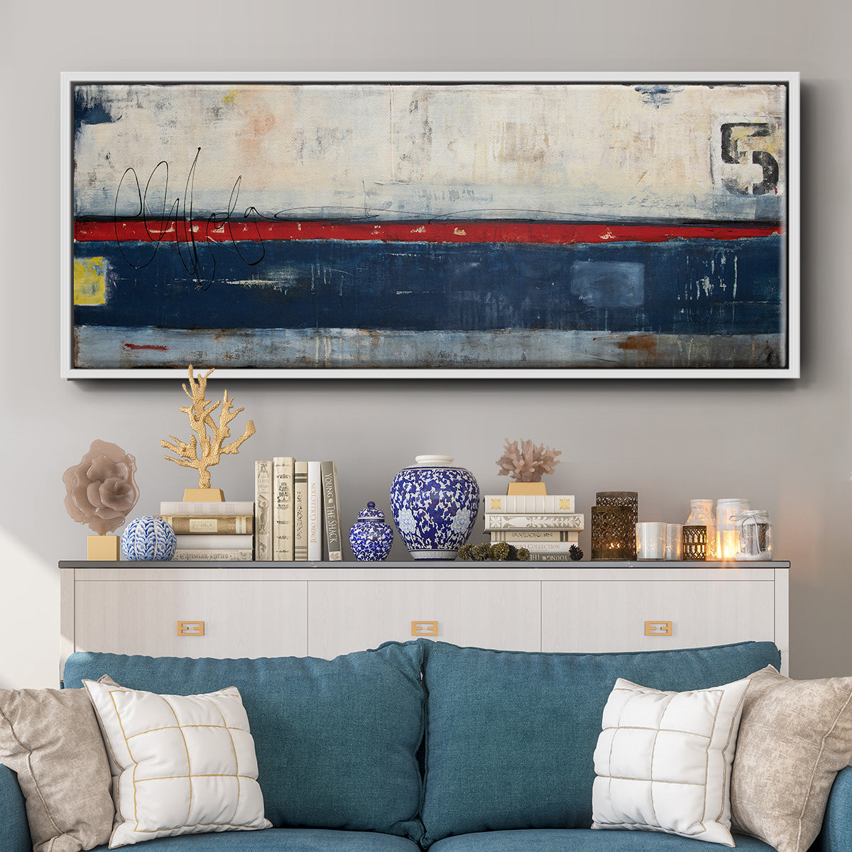 Dock 5 - Floater Framed Canvas Print
