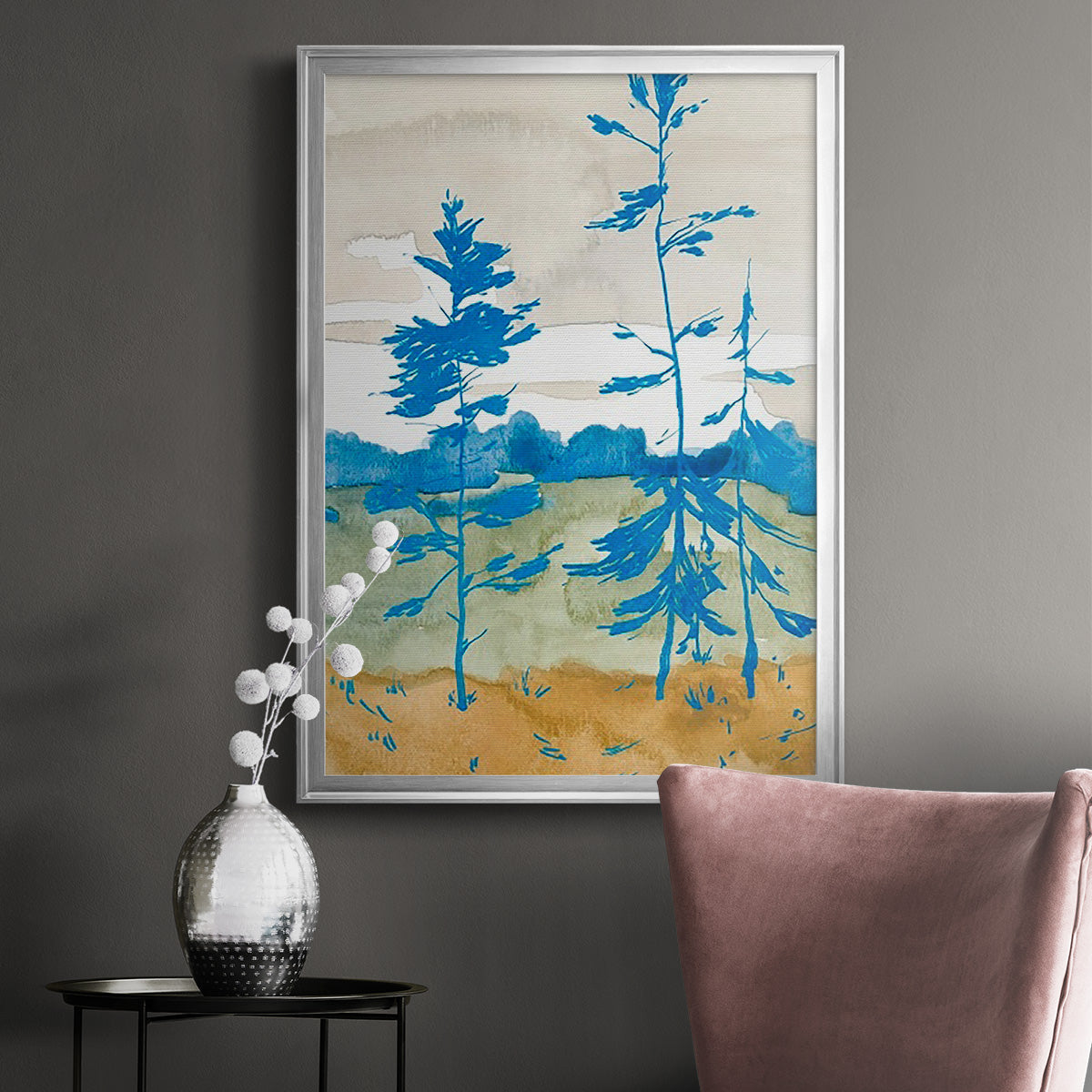 Cerulean Spruce II - Modern Framed Canvas Print