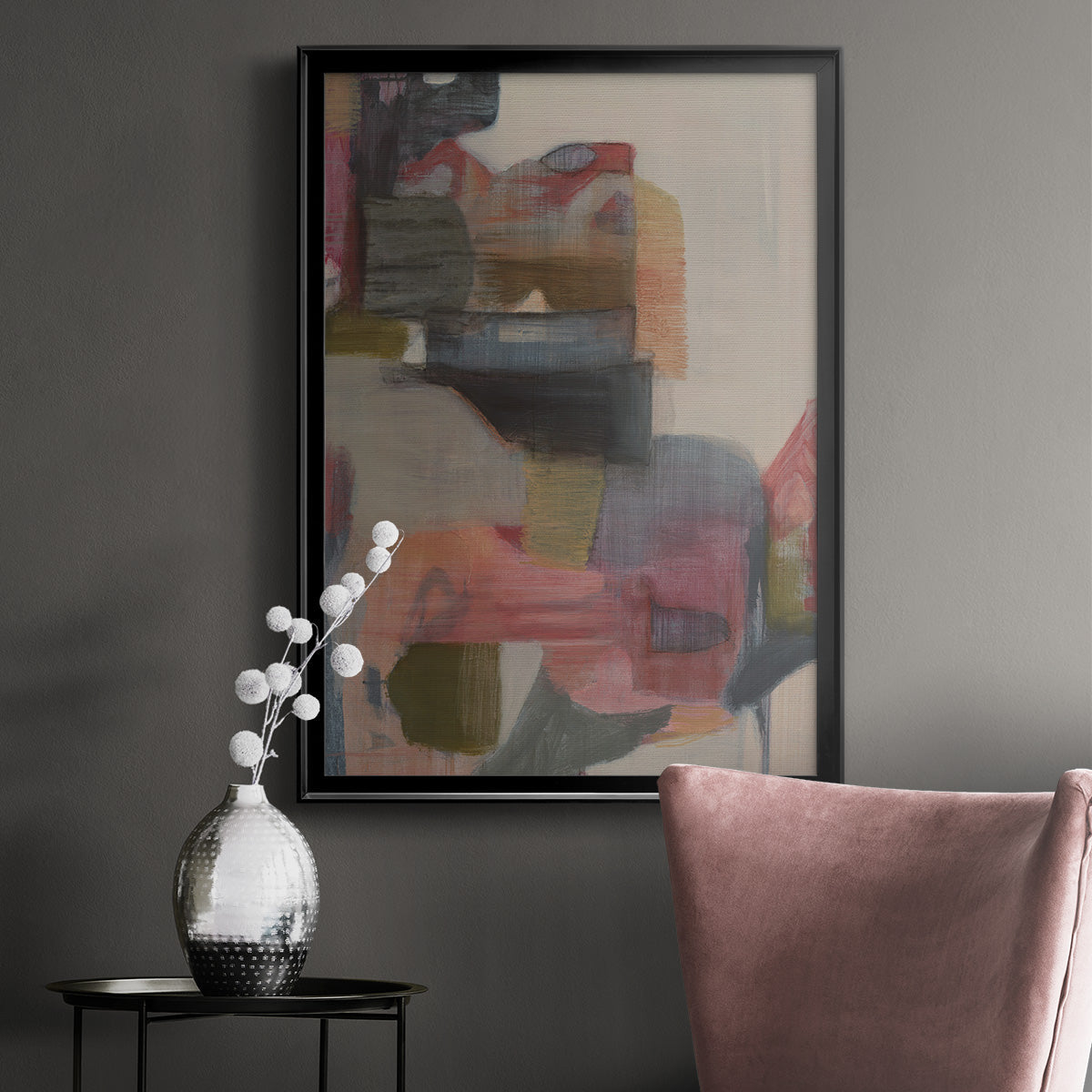 Geranium & Ginger - Modern Framed Canvas Print