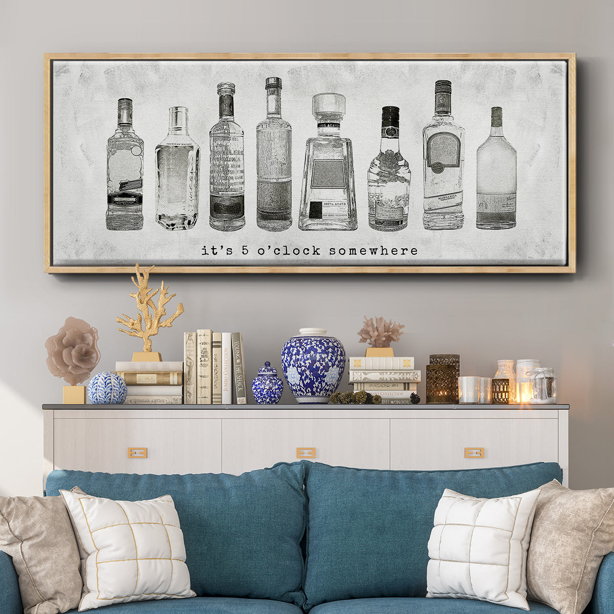 5 O'Clock Somewhere - Floater Framed Canvas Print