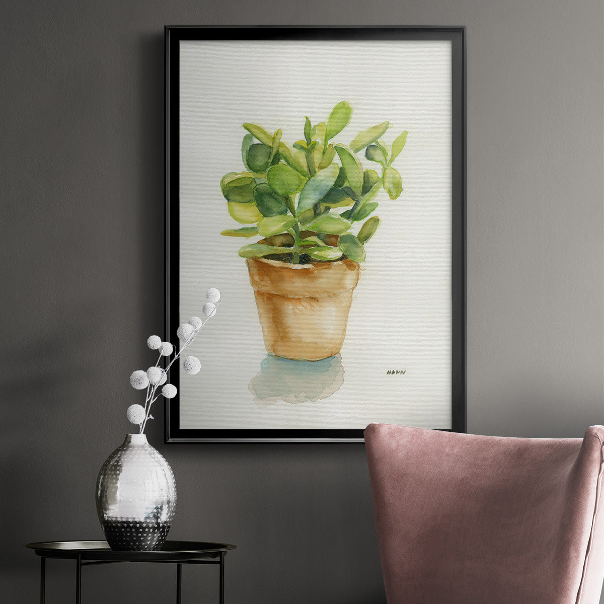 Succulent I - Modern Framed Canvas Print