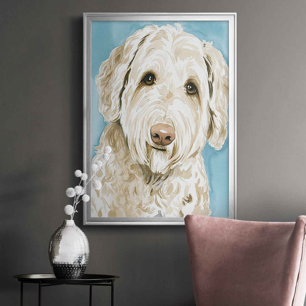 Labradoodle I - Modern Framed Canvas Print