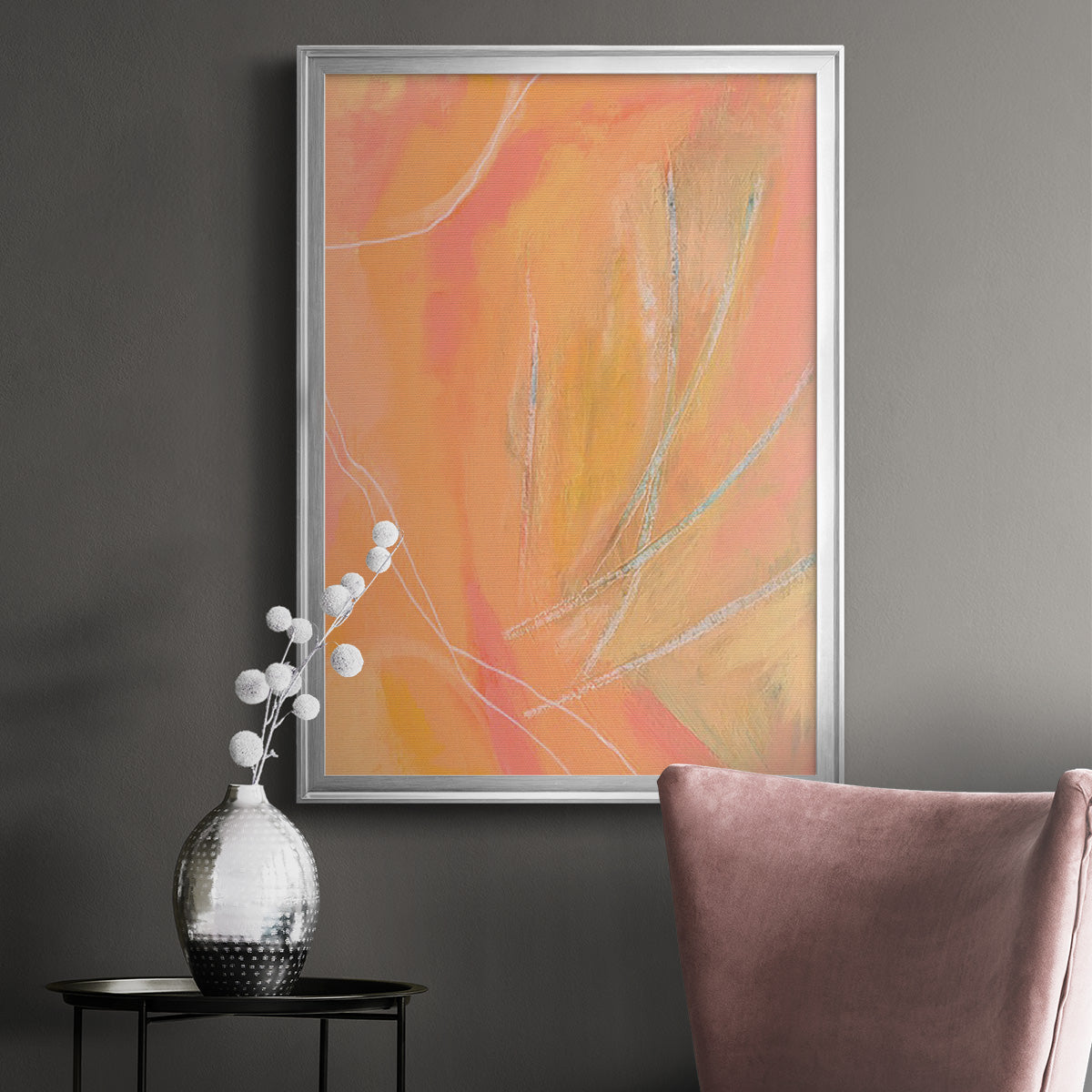 Peach Bliss II - Modern Framed Canvas Print