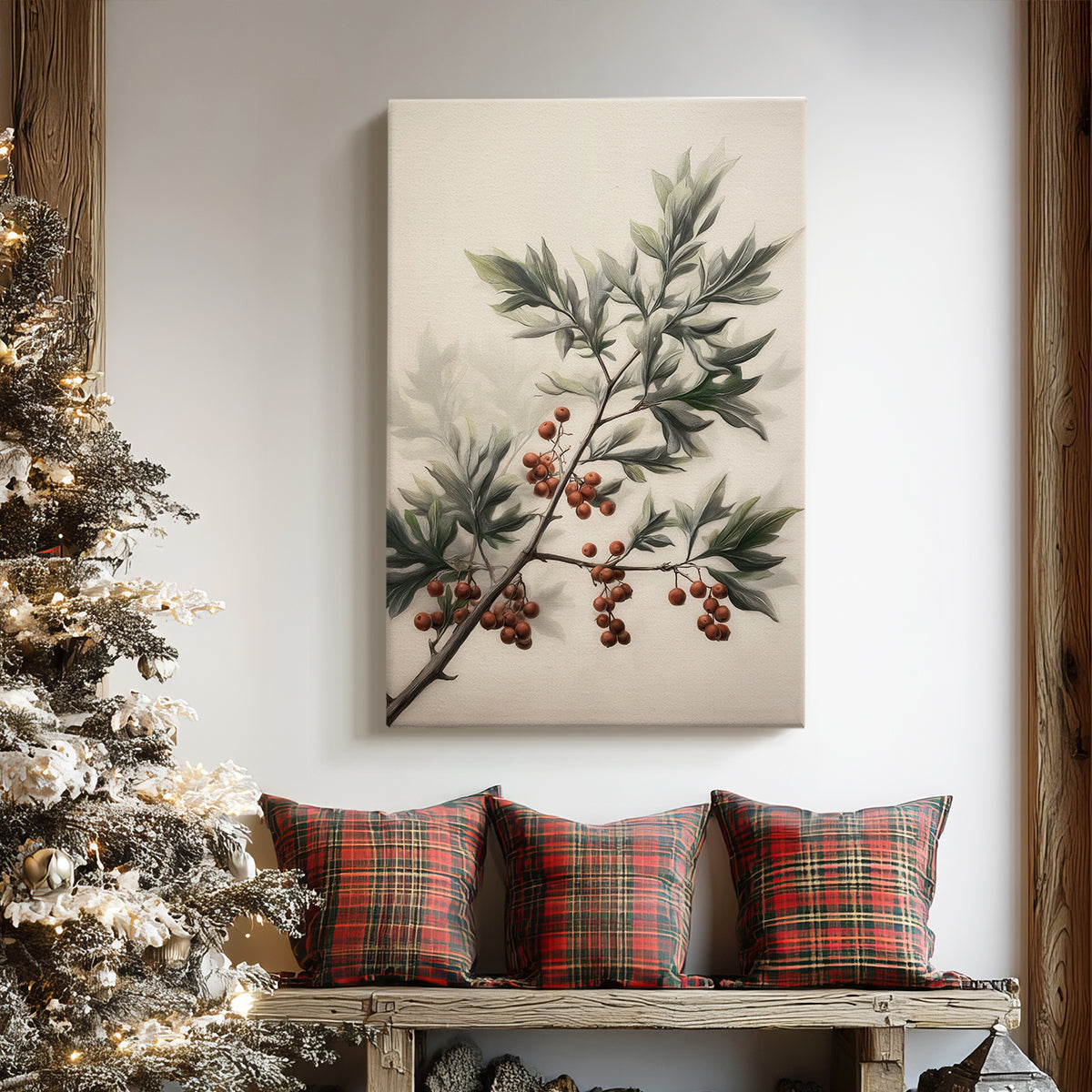 Tinsel-Gold Candle Parish - Canvas Art Print