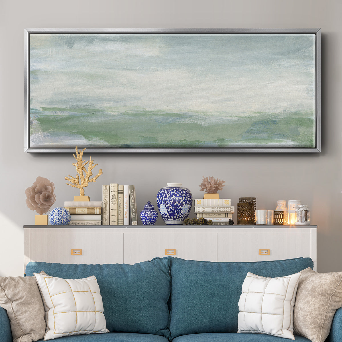 Coastal I - Floater Framed Canvas Print