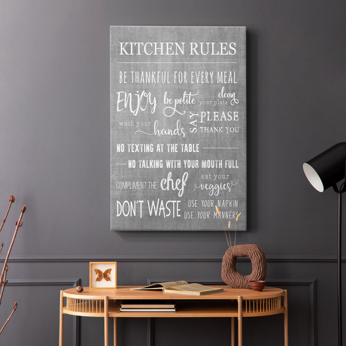Neutral Kitchen Rules - Canvas Art Print