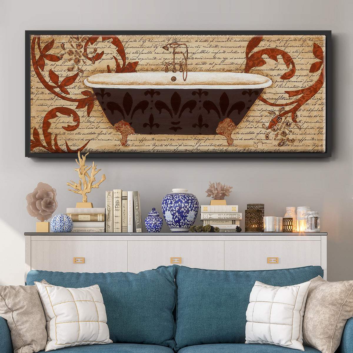 Renaissance Bath II - Floater Framed Canvas Print