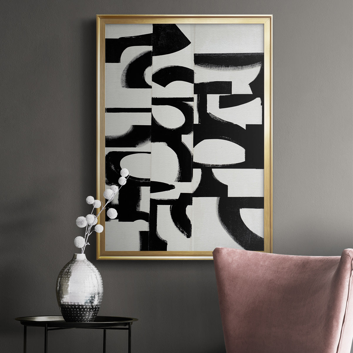 Prosperous Elements V9 - Modern Framed Canvas Print