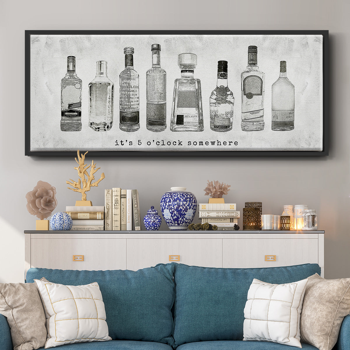 5 O'Clock Somewhere - Floater Framed Canvas Print