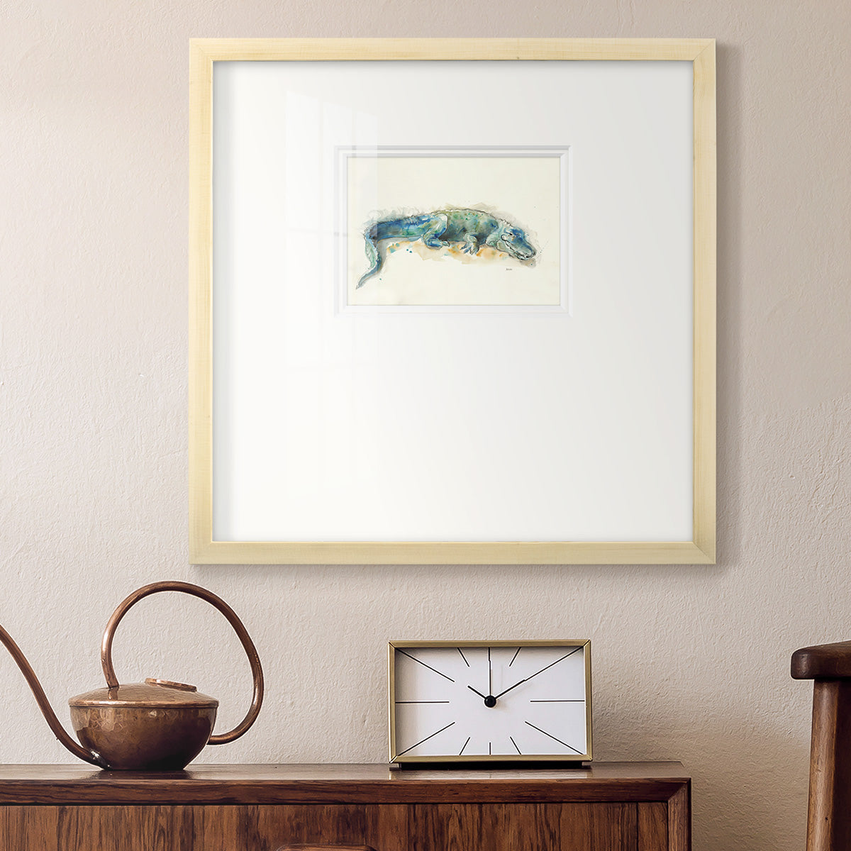 Alligator- Premium Framed Print Double Matboard