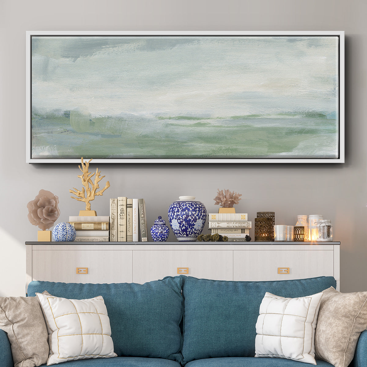 Coastal II - Floater Framed Canvas Print