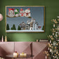 Christmas Christmas Owl Village - Framed Gallery Wrapped Canvas in Floating Frame