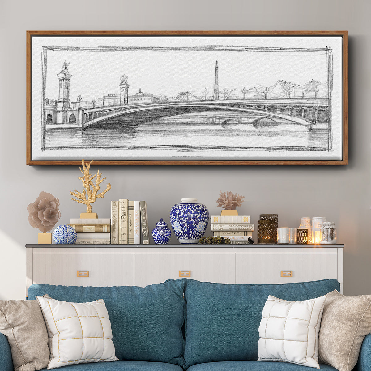 Pont Alexandre III - Floater Framed Canvas Print