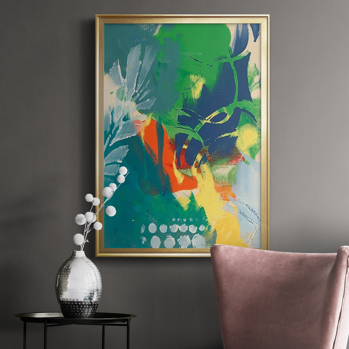 Tropical Graphics II - Modern Framed Canvas Print