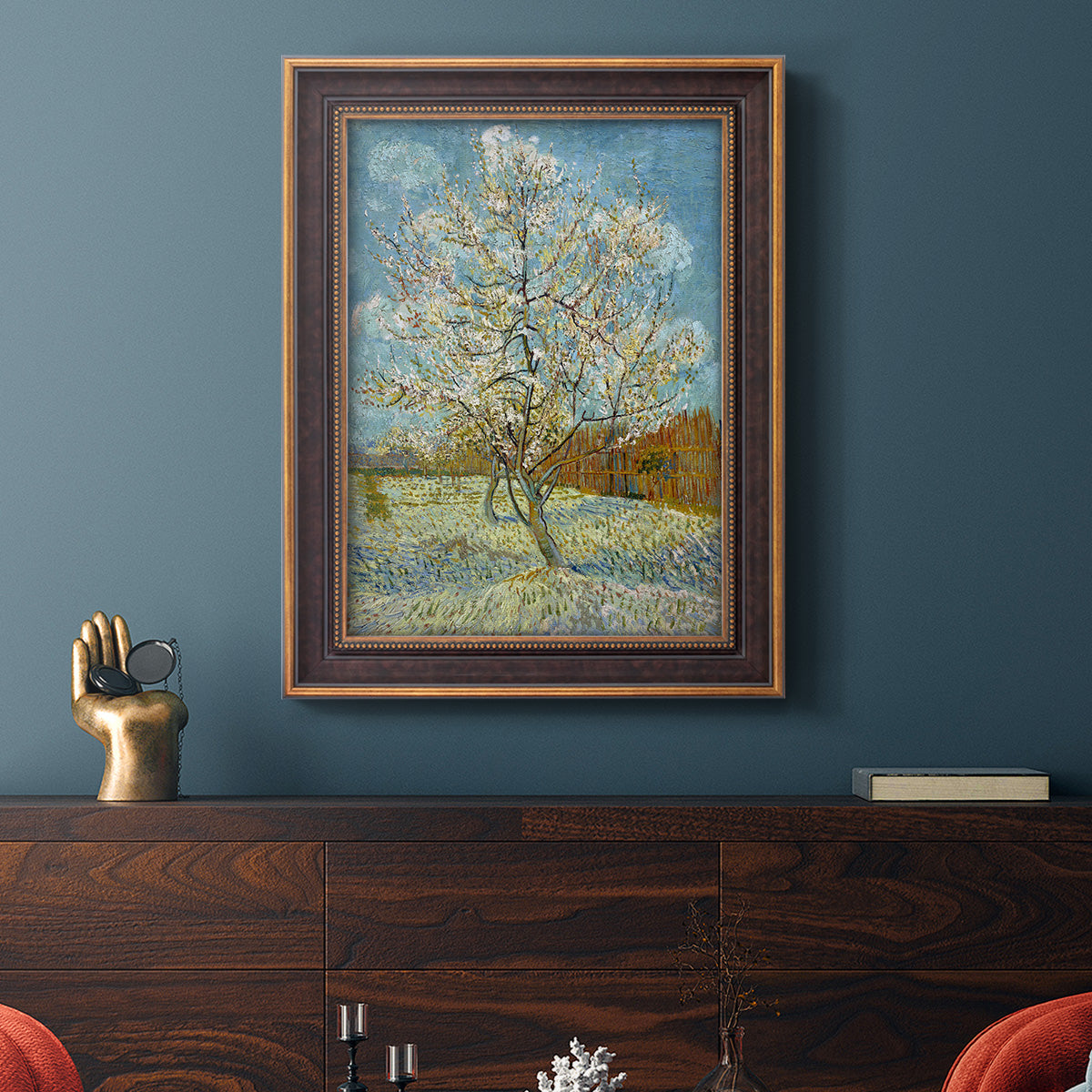  The Pink Peach Tree - Ornate Framed Canvas Print