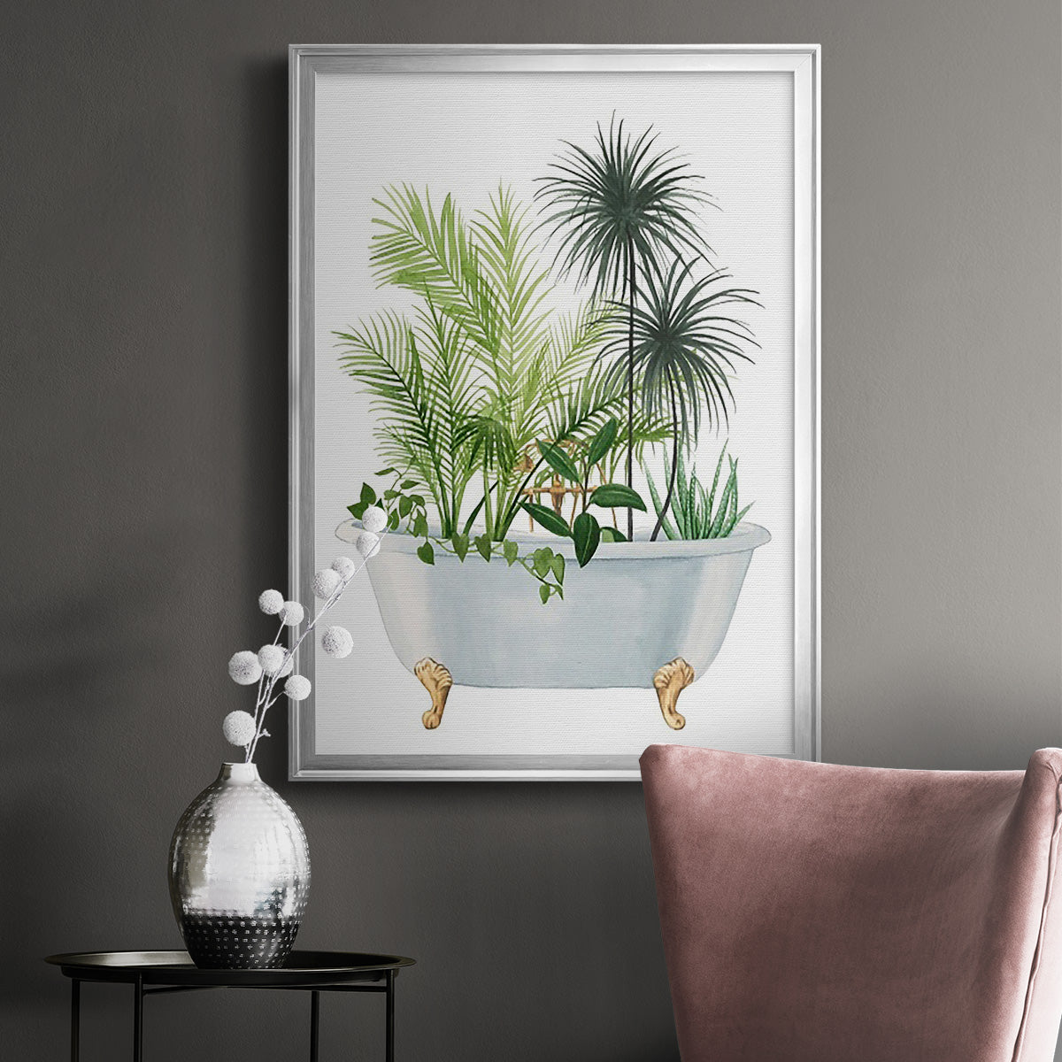 Plant Bath II - Modern Framed Canvas Print