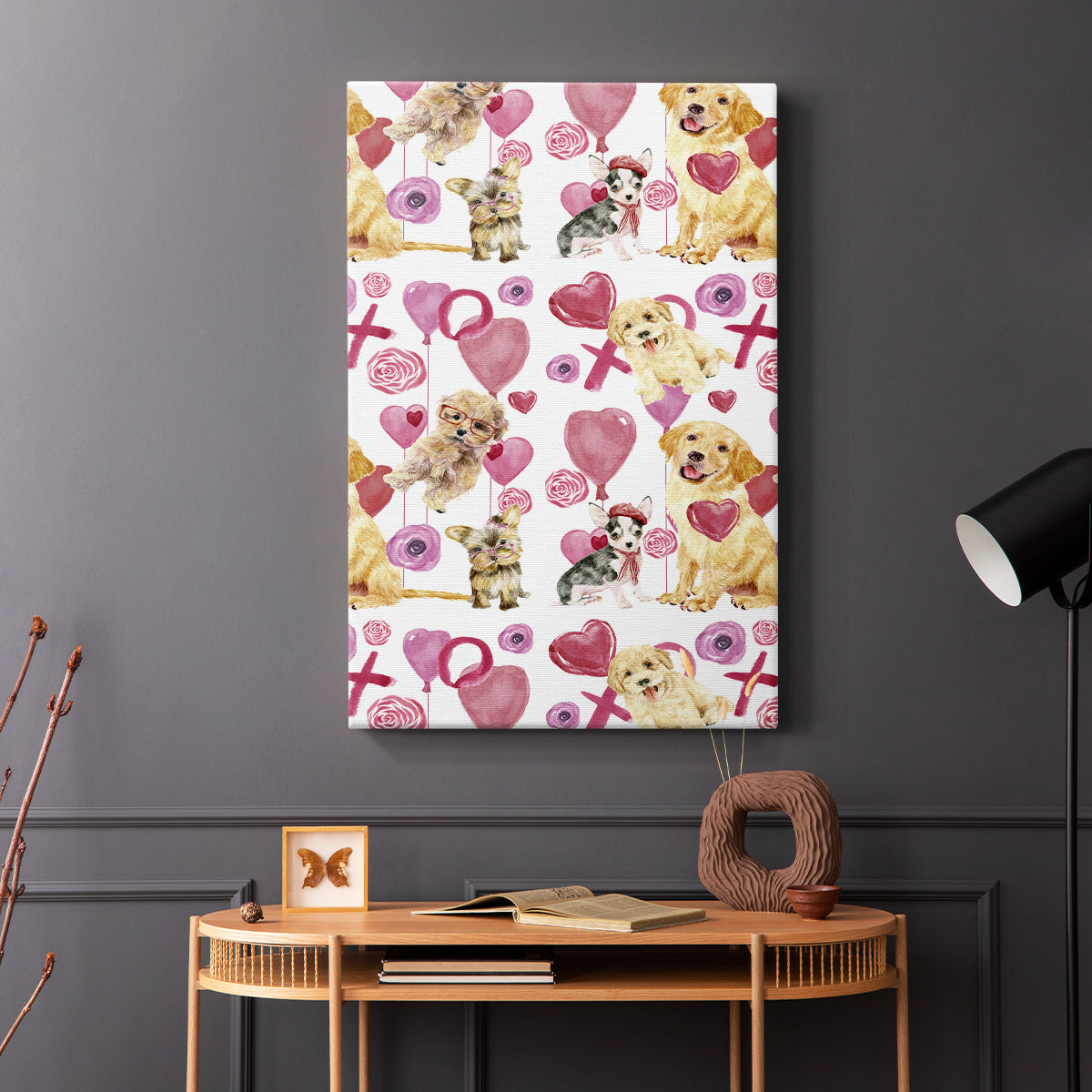 Puppy Valentine Collection E - Canvas Art Print