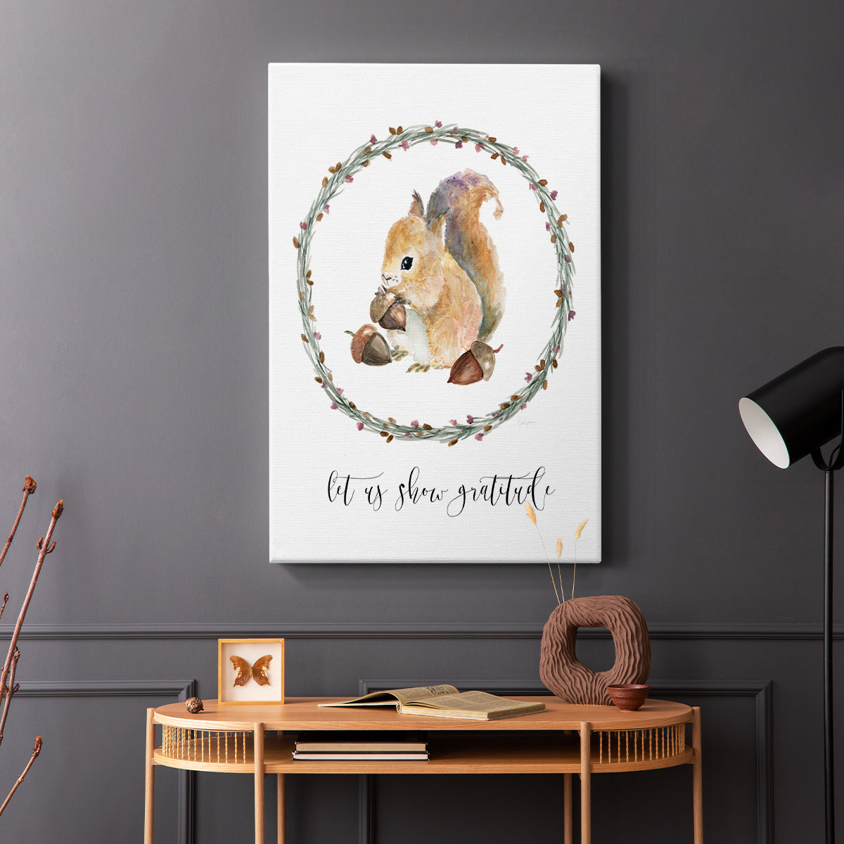 Harvest Home Squirrel - Canvas Art Print