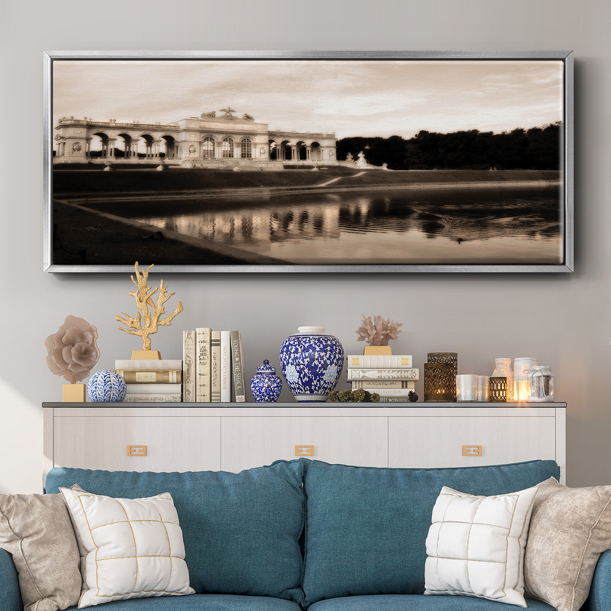 Gloriette Schonbrunn - Floater Framed Canvas Print