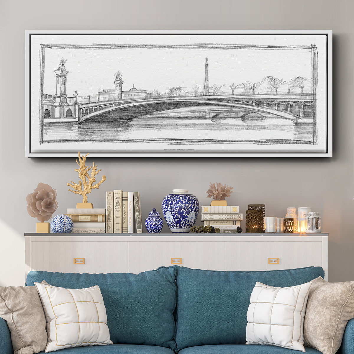 Pont Alexandre III - Floater Framed Canvas Print