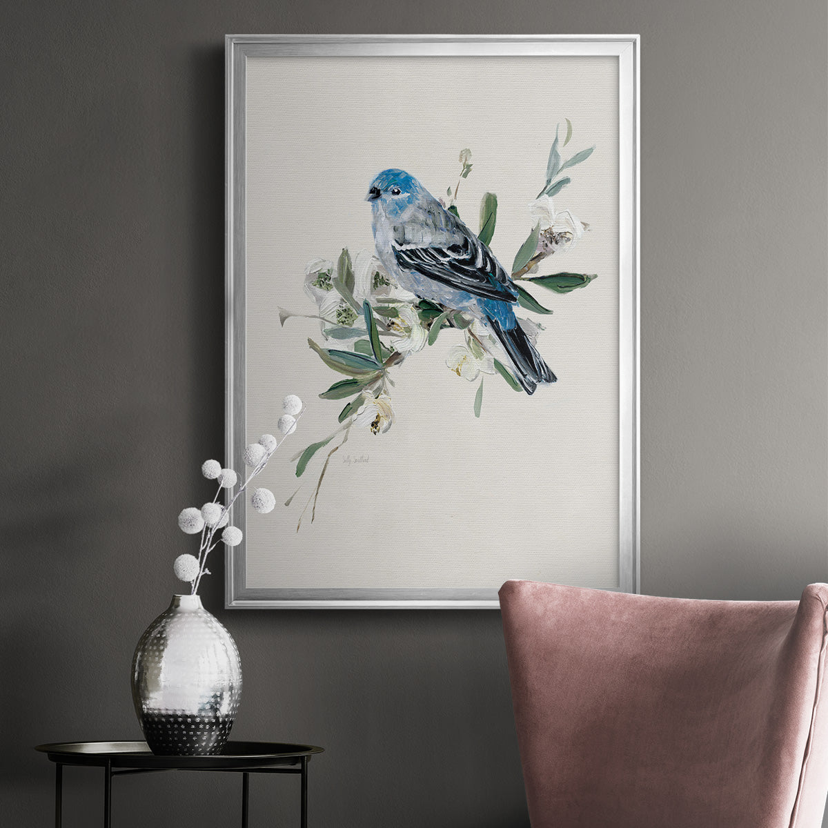 Bluebird Happy II - Modern Framed Canvas Print