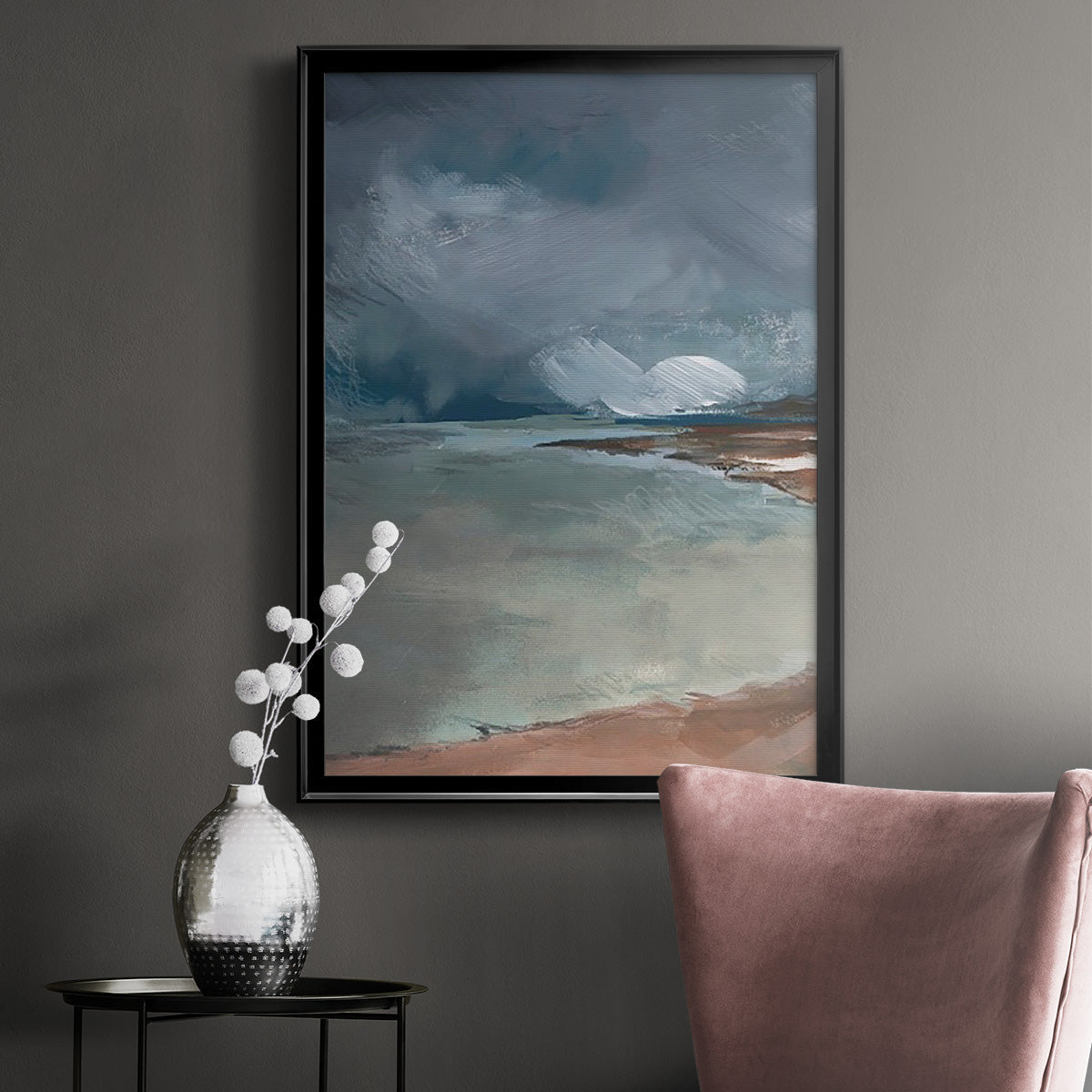 Sea Glass Storm I - Modern Framed Canvas Print