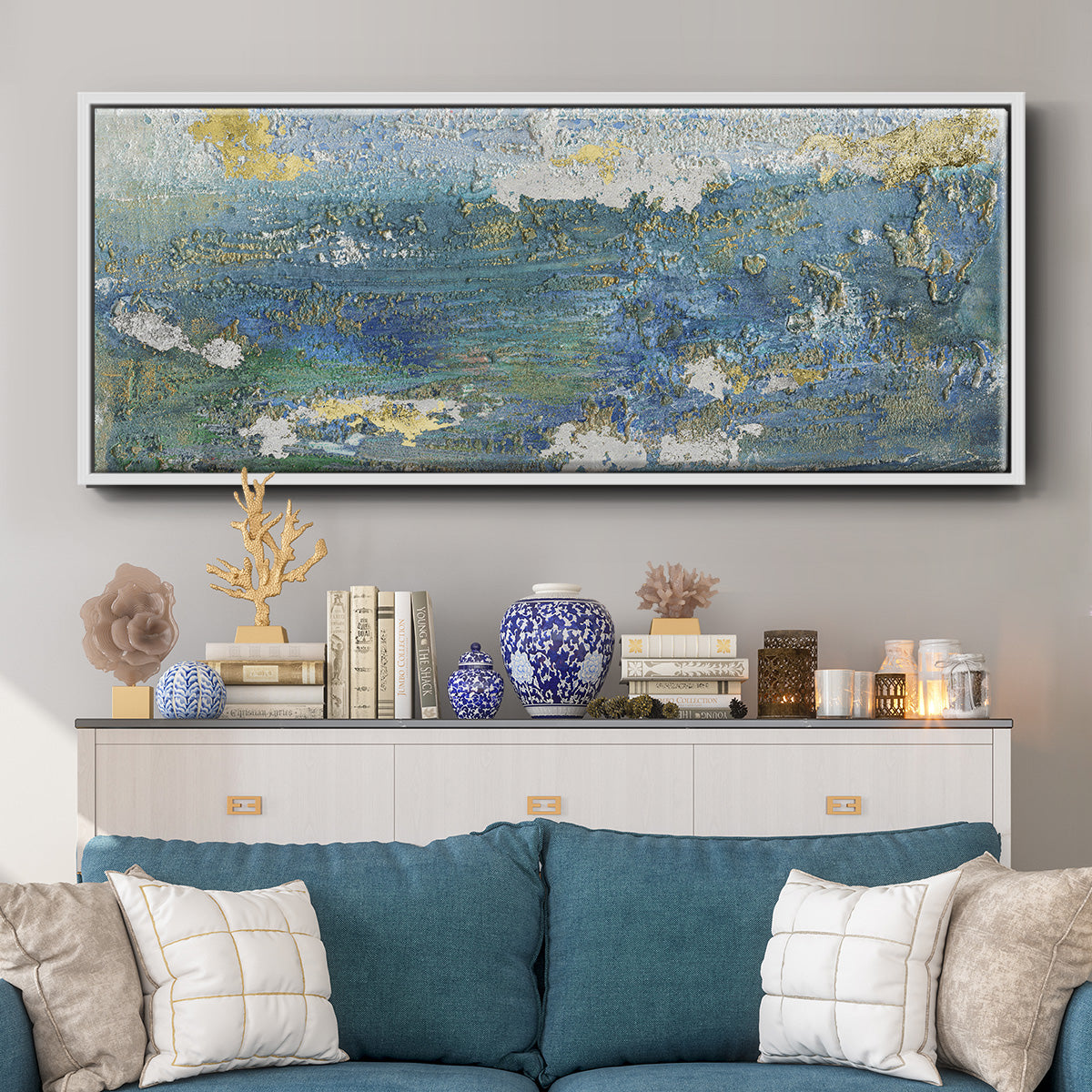 Sparkling Sea I - Floater Framed Canvas Print