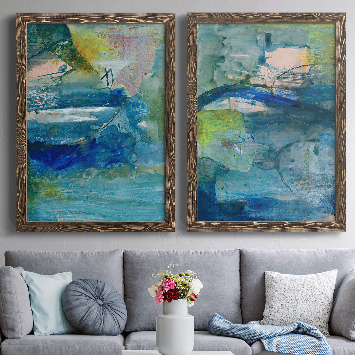 Spring Winds VII - Premium Framed Canvas 2 Piece Set - Ready to Hang