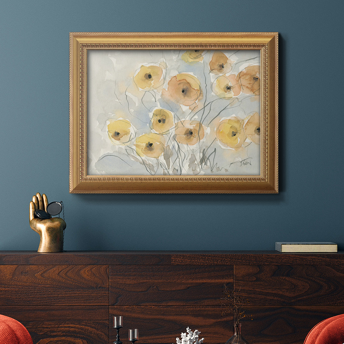 Sunset Poppies I Premium Framed Canvas- Ready to Hang