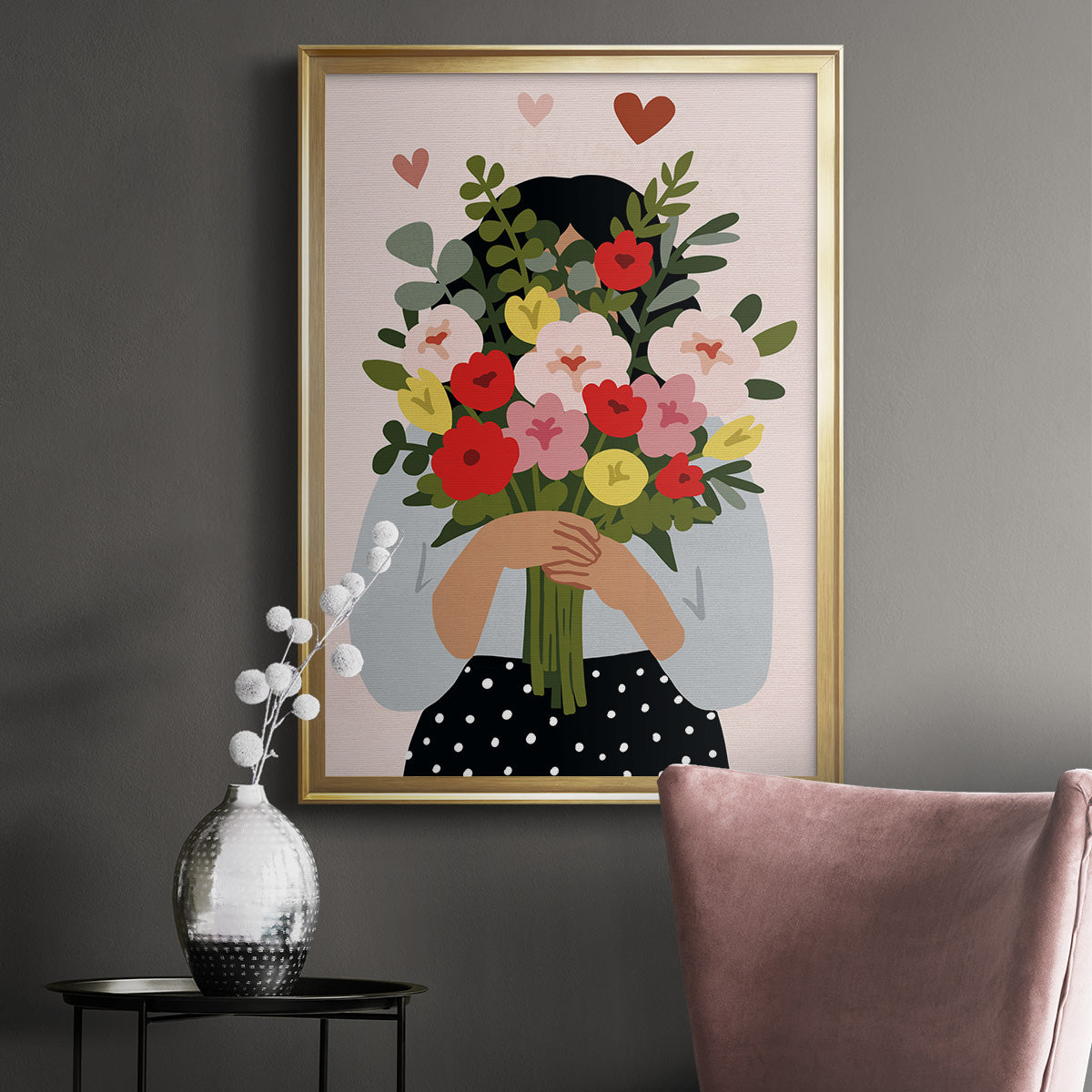 Darling Valentine Collection B - Modern Framed Canvas Print