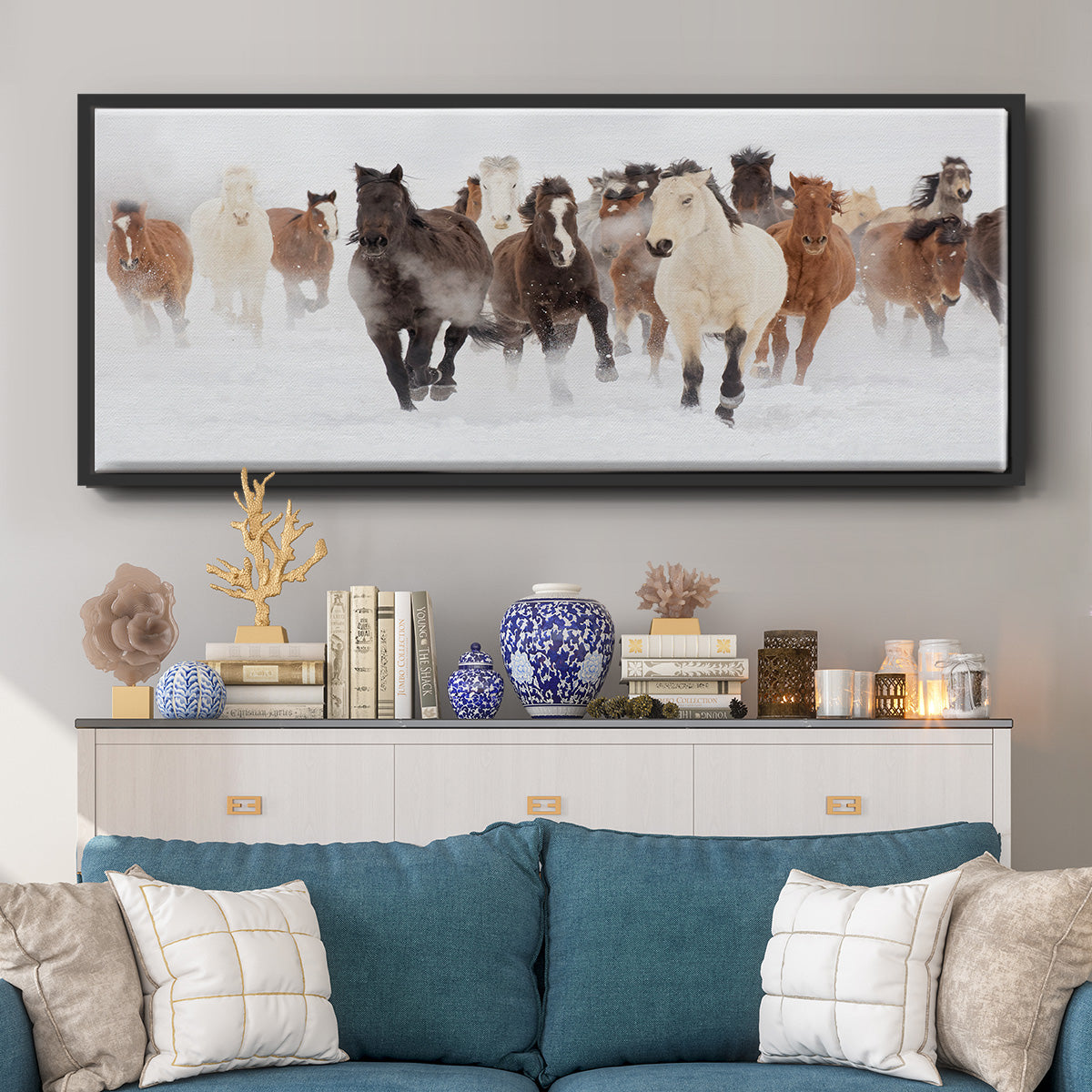 Pasture Run - Floater Framed Canvas Print