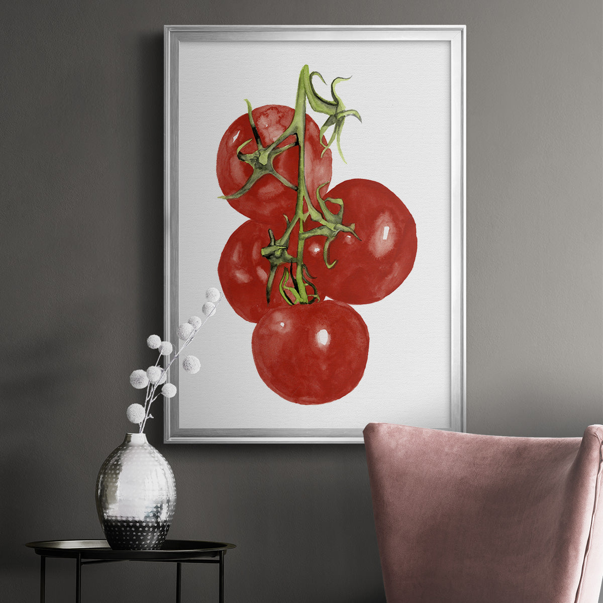 Watercolor Veggie IV - Modern Framed Canvas Print
