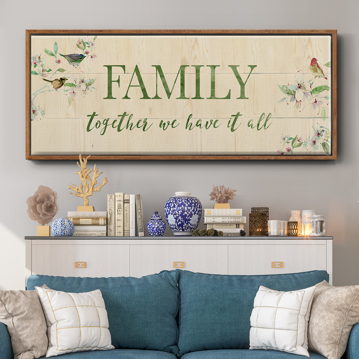 Family Together - Floater Framed Canvas Print