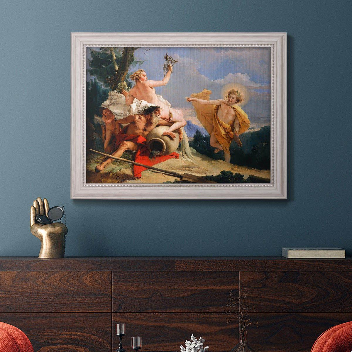 Apollo Pursuing Daphne - Ornate Framed Canvas Print