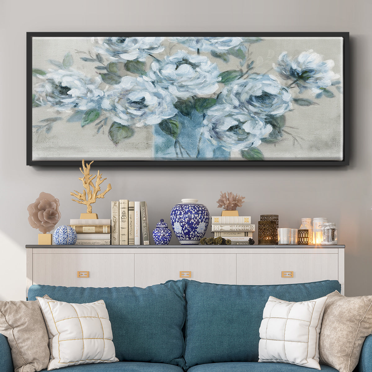Tender Roses - Floater Framed Canvas Print