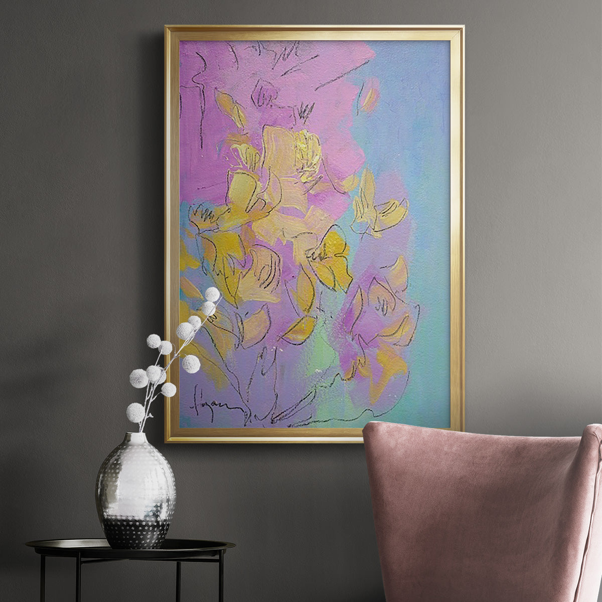 Dancing Heart - Modern Framed Canvas Print