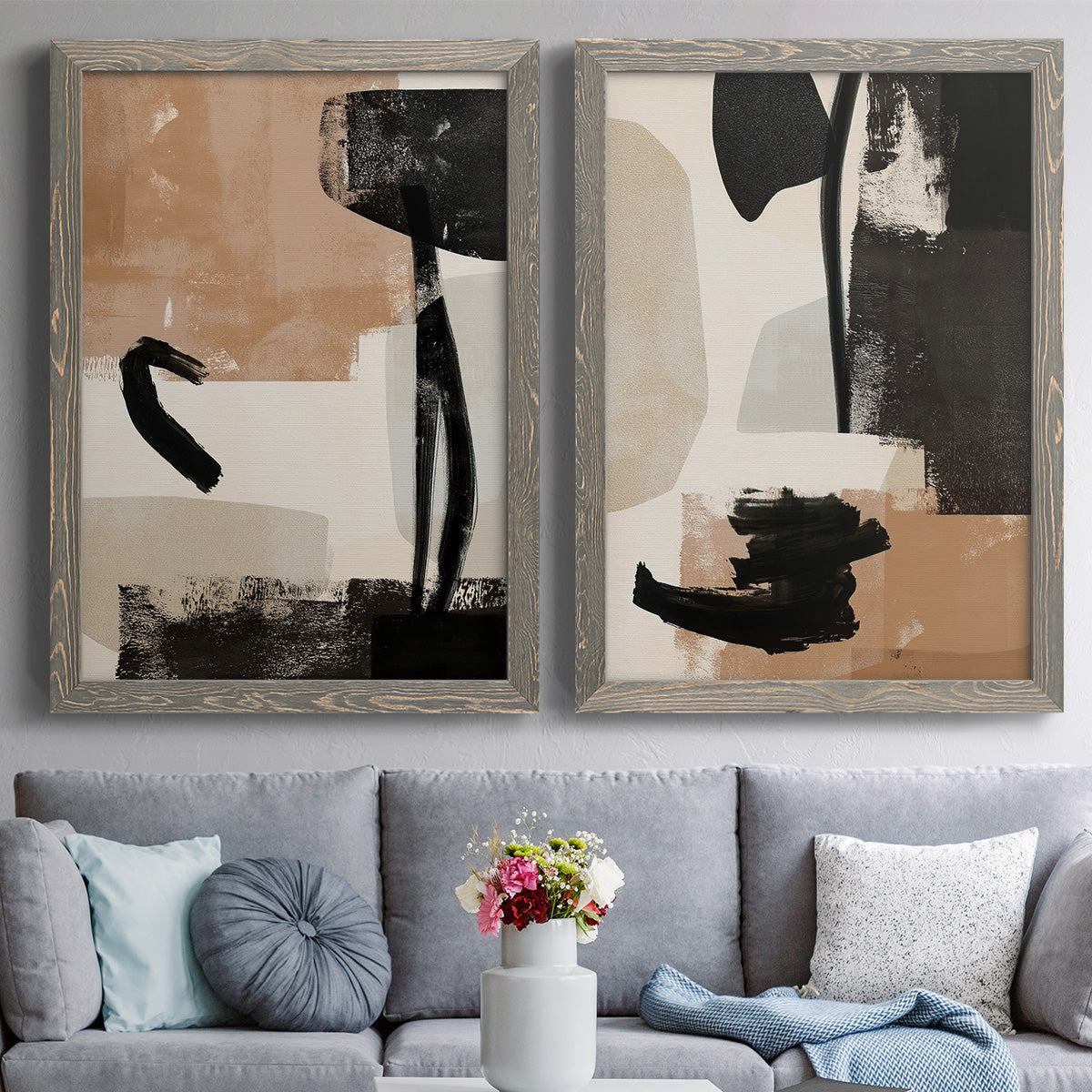 Selective Arrangement III - Premium Framed Canvas 2 Piece Set - Ready to Hang