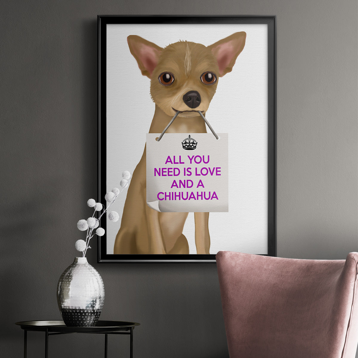 Love and Chihuahua - Modern Framed Canvas Print