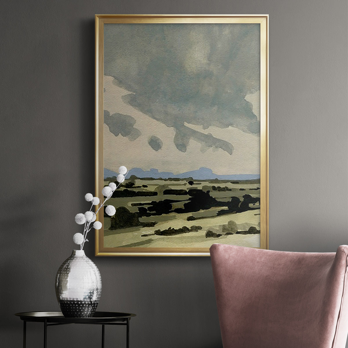 Pink Hazy Sky II - Modern Framed Canvas Print