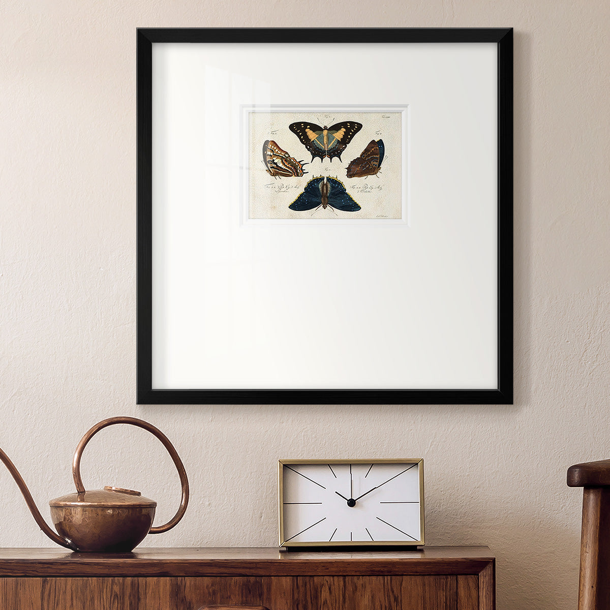 Crackled Butterflies IV Premium Framed Print Double Matboard