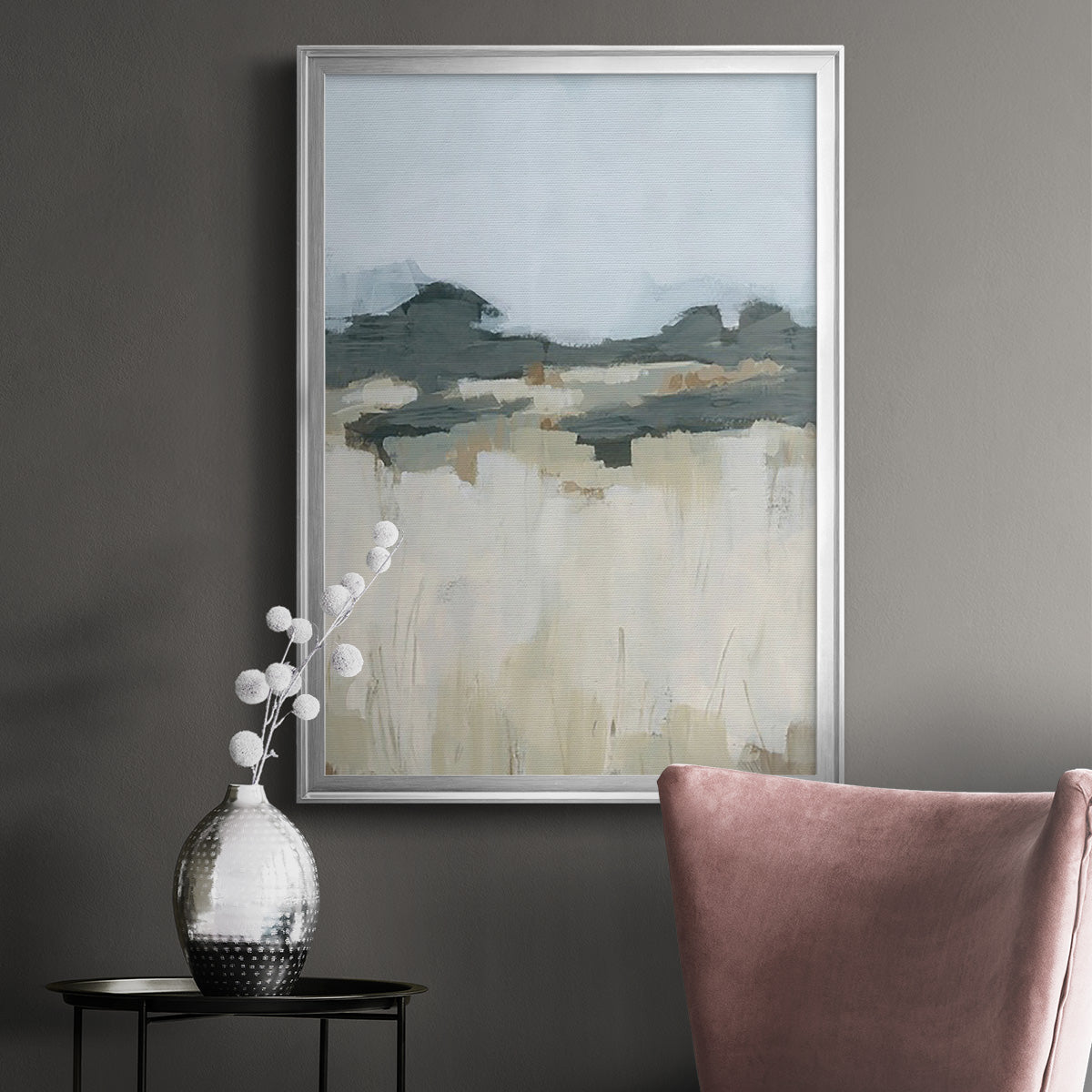 Brushstroke Badlands II - Modern Framed Canvas Print