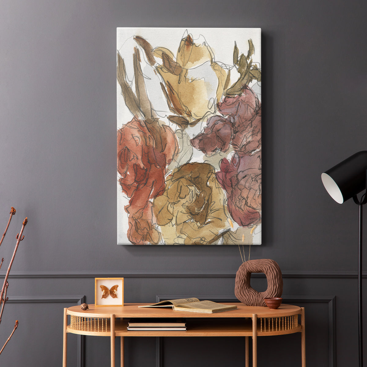 Cropped Floral Arrangement I - Canvas Art Print