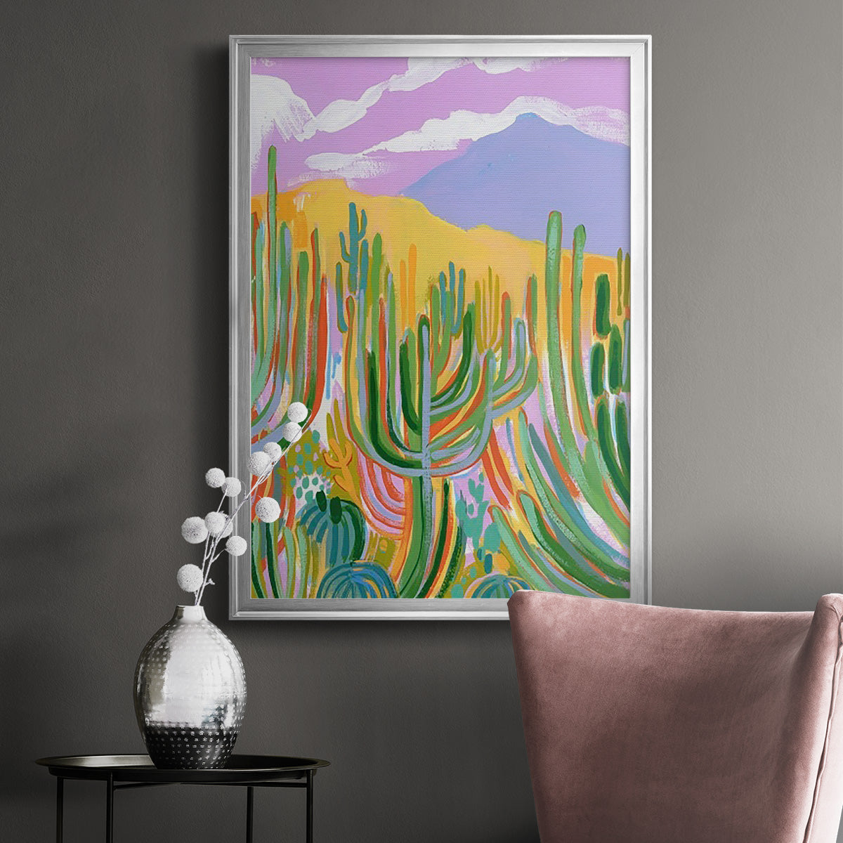 Lavender Desert I - Modern Framed Canvas Print