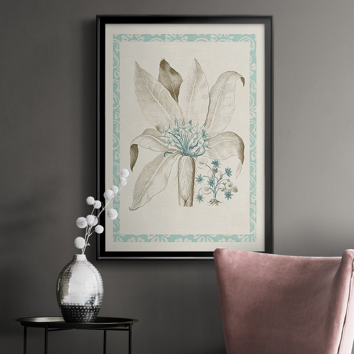 Willow Blue Besler V - Modern Framed Canvas Print