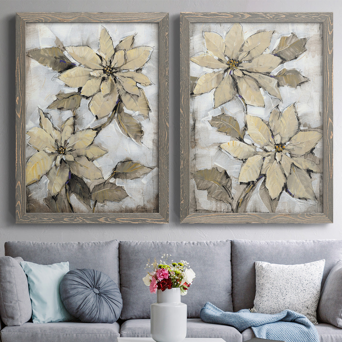 Poinsettia Study I - Premium Framed Canvas - Ready to Hang