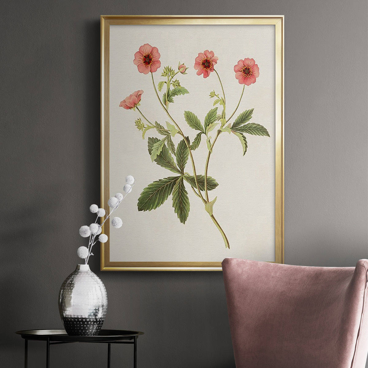 Flowers of the Seasons VIII - Modern Framed Canvas Print