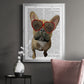 French Bulldog and Heart Glasses - Modern Framed Canvas Print