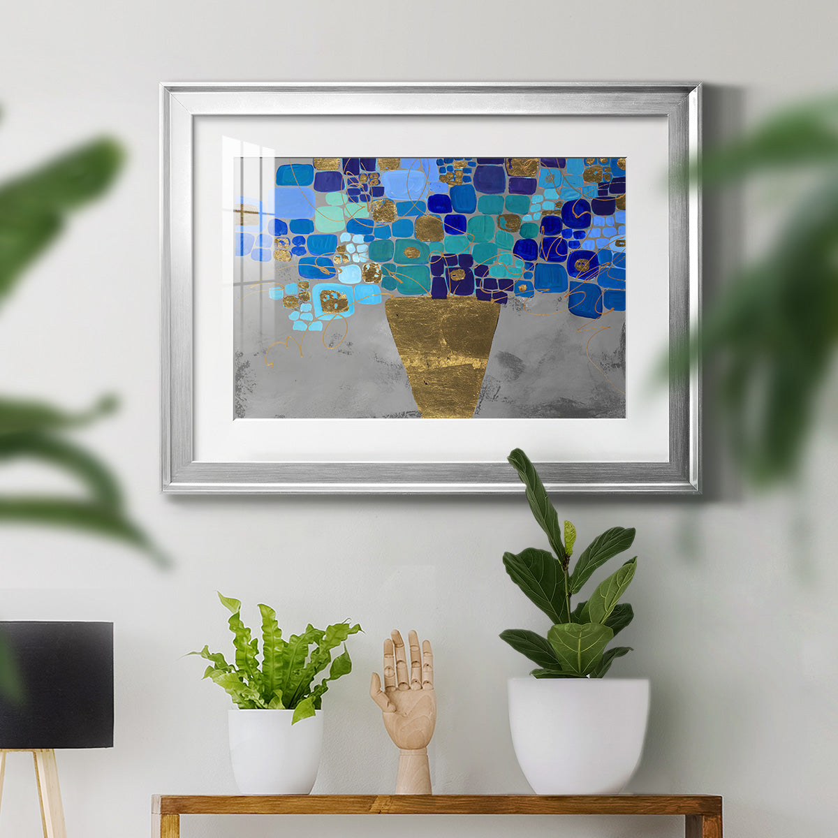 Blue Love - Modern Framed Art Print
