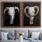 Horned Skull I - Premium Framed Canvas 2 Piece Set - Ready to Hang